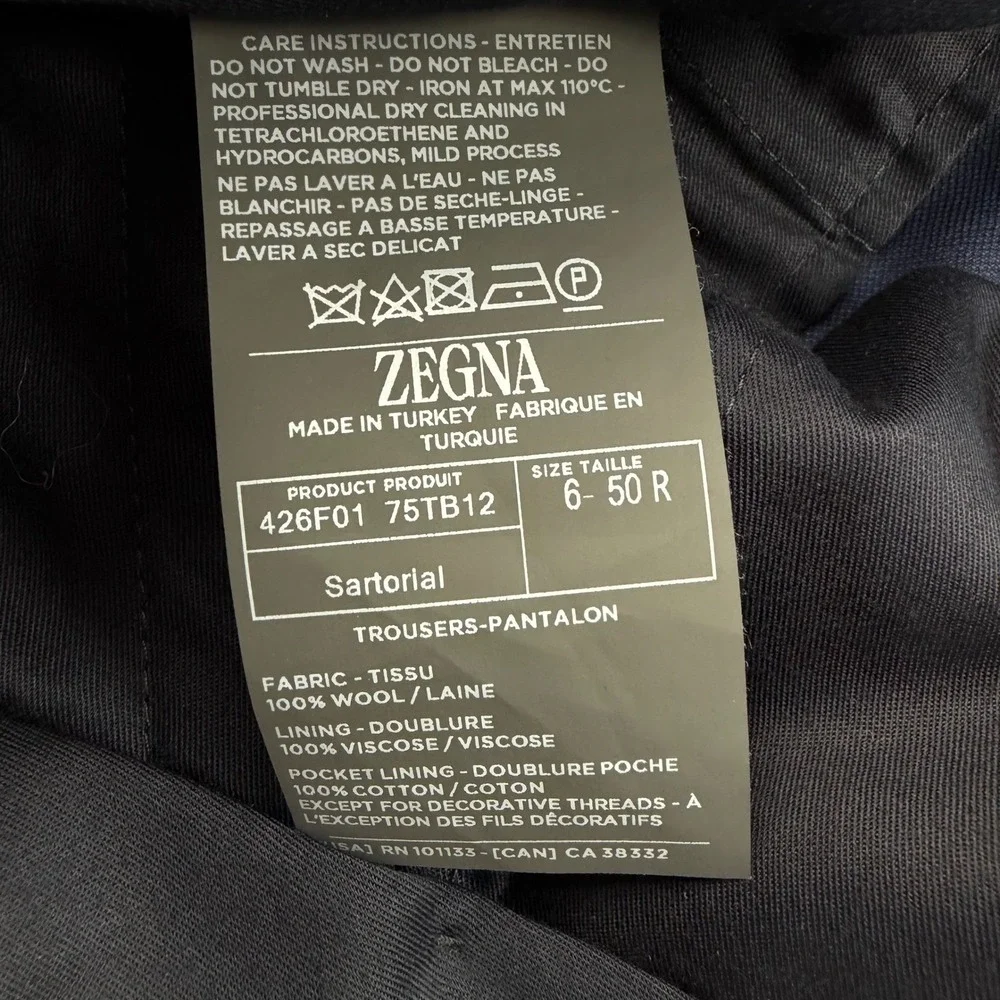 Ermenegildo Zegna Trofeo 600 Luxury Wool Silk Blue‎ Suit Mens Sartorial Italy